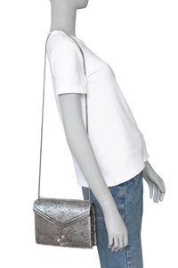 YSL CASSANDRE PYTHON SILVER