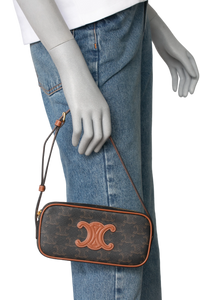 CELINE MINI CAMERA CUIR TRIOMPHE COATED BROWN