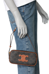CELINE MINI CAMERA CUIR TRIOMPHE COATED BROWN