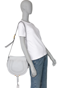CHLOE SADDLE BAG GRAINED CALFSKIN MARCIE LIGHT CLOUD