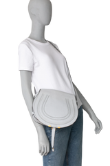 CHLOE SADDLE BAG GRAINED CALFSKIN MARCIE LIGHT CLOUD