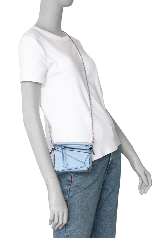 LOEWE PUZZLE BAG NANO LIGHT BLUE