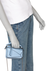 LOEWE PUZZLE BAG NANO LIGHT BLUE