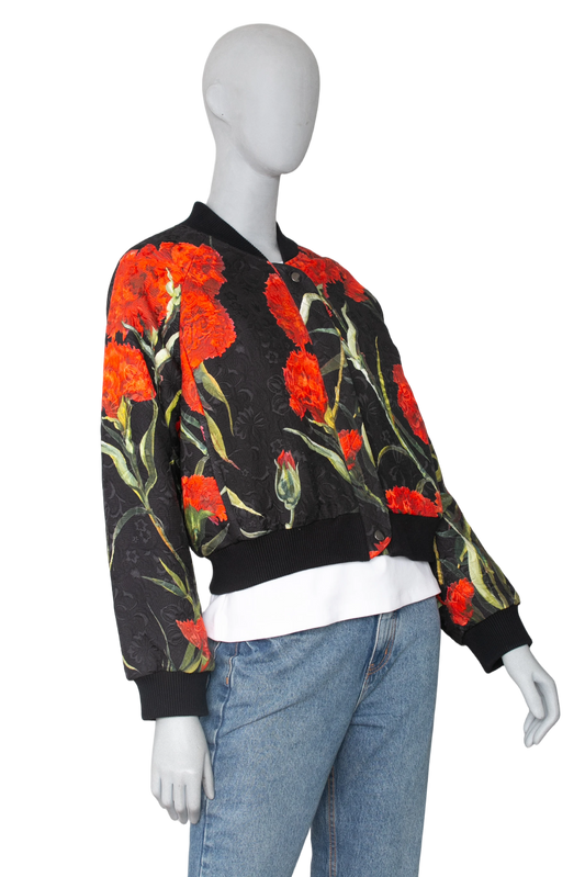 DG JACKET RED FLOWERS COTTON PRINTED