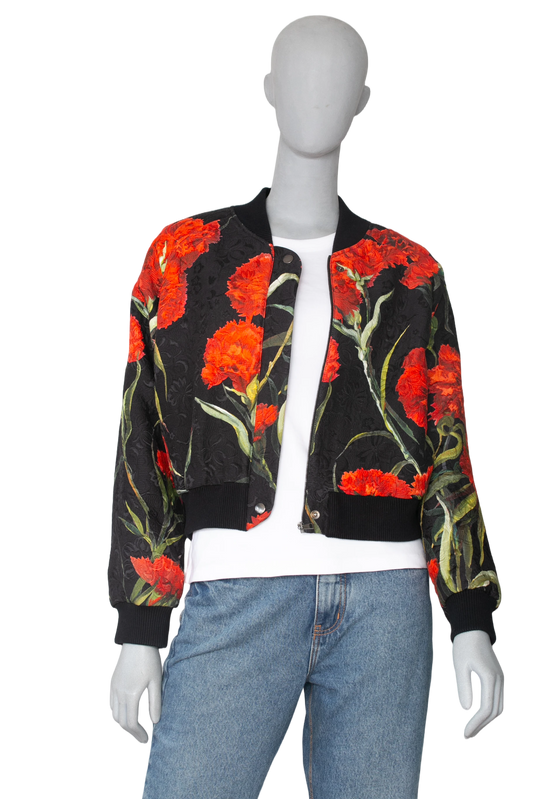 DG JACKET RED FLOWERS COTTON PRINTED