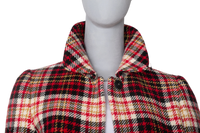 MIU MIU COAT VIRGIN WOOL RED CHEKERED