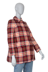 MIU MIU COAT VIRGIN WOOL RED CHEKERED