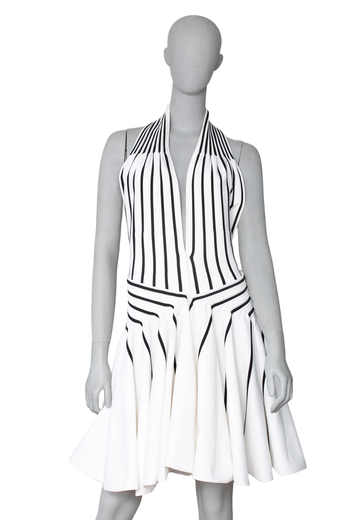 BOTTEGA DRESS LW OTTOMAN KNIT CROSS BLACK/WHITE