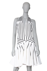 BOTTEGA DRESS LW OTTOMAN KNIT CROSS BLACK/WHITE