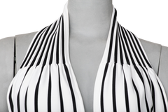 BOTTEGA DRESS LW OTTOMAN KNIT CROSS BLACK/WHITE