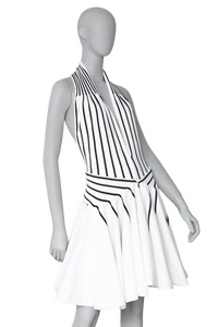 BOTTEGA DRESS LW OTTOMAN KNIT CROSS BLACK/WHITE