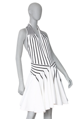 BOTTEGA DRESS LW OTTOMAN KNIT CROSS BLACK/WHITE