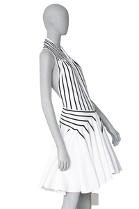 BOTTEGA DRESS LW OTTOMAN KNIT CROSS BLACK/WHITE
