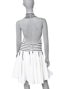 BOTTEGA DRESS LW OTTOMAN KNIT CROSS BLACK/WHITE
