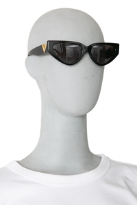 VALENTINO CAT EYE ACETATE BLACK VLOGO