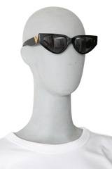 VALENTINO CAT EYE ACETATE BLACK VLOGO