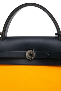 HERMÈS HERBAG 31 TOILE NAVY & MOUTARDE
