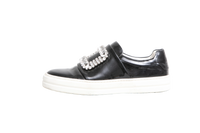 ROGER VIVIER SLIP-ON SNEAKERS PATENT LEATHER EMBELLISHED BLACK - 34 BR