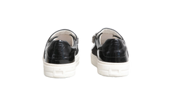 ROGER VIVIER SLIP-ON SNEAKERS PATENT LEATHER EMBELLISHED BLACK - 34 BR