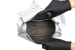 CHLOE SADDLE BAG GRAINED CALFSKIN MARCIE LIGHT CLOUD