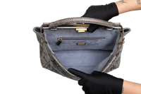 FENDI PEEKABOO LARGE PYTHON LIGHT GRAY