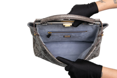 FENDI PEEKABOO LARGE PYTHON LIGHT GRAY