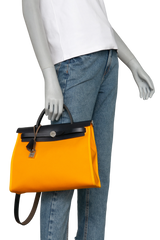 HERMÈS HERBAG 31 TOILE NAVY & MOUTARDE