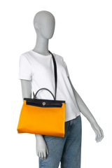 HERMÈS HERBAG 31 TOILE NAVY & MOUTARDE