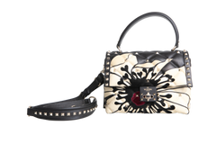 VALENTINO CANDYSTUD POUDRE ANEMONE FLOWER INTARSIA BLACK