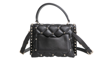 VALENTINO CANDYSTUD POUDRE ANEMONE FLOWER INTARSIA BLACK