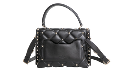 VALENTINO CANDYSTUD POUDRE ANEMONE FLOWER INTARSIA BLACK