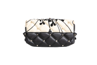 VALENTINO CANDYSTUD POUDRE ANEMONE FLOWER INTARSIA BLACK