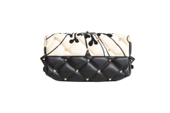 VALENTINO CANDYSTUD POUDRE ANEMONE FLOWER INTARSIA BLACK