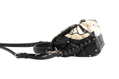 VALENTINO CANDYSTUD POUDRE ANEMONE FLOWER INTARSIA BLACK