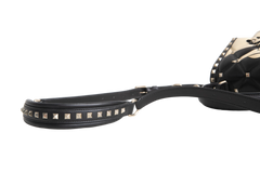 VALENTINO CANDYSTUD POUDRE ANEMONE FLOWER INTARSIA BLACK