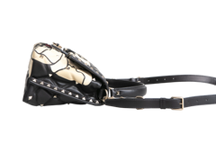 VALENTINO CANDYSTUD POUDRE ANEMONE FLOWER INTARSIA BLACK