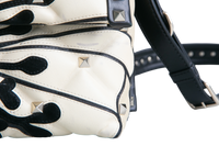 VALENTINO CANDYSTUD POUDRE ANEMONE FLOWER INTARSIA BLACK