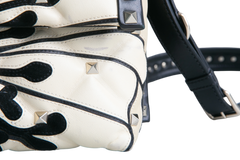 VALENTINO CANDYSTUD POUDRE ANEMONE FLOWER INTARSIA BLACK