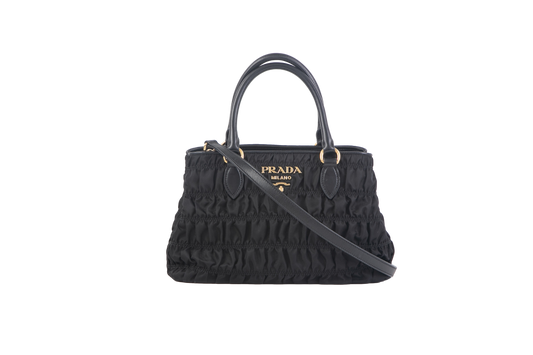 PRADA TESSUTO GAUFRE HANDBAG BLACK