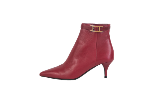 HERMÈS ANKLE BOOTS HAPI BURGUNDY - 34 BR