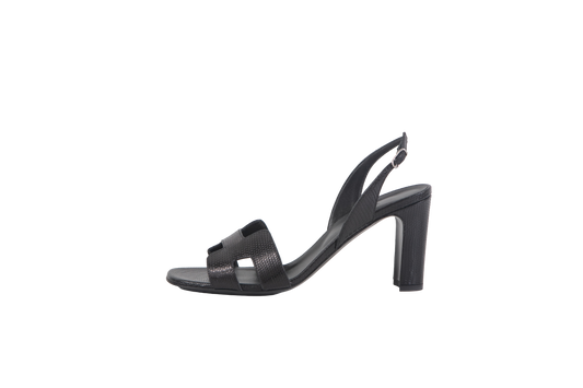 HERMÈS SANDAL HOLY 105 CROCO BLACK