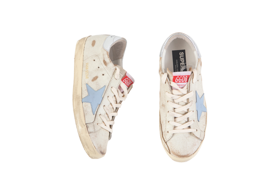 GOLDEN GOOSE SUPER-STAR BEIGE DESTROYED