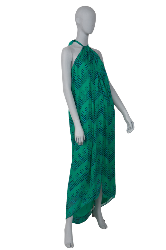 DIANE VF VESTIDO LONGO VERDE DETALHES