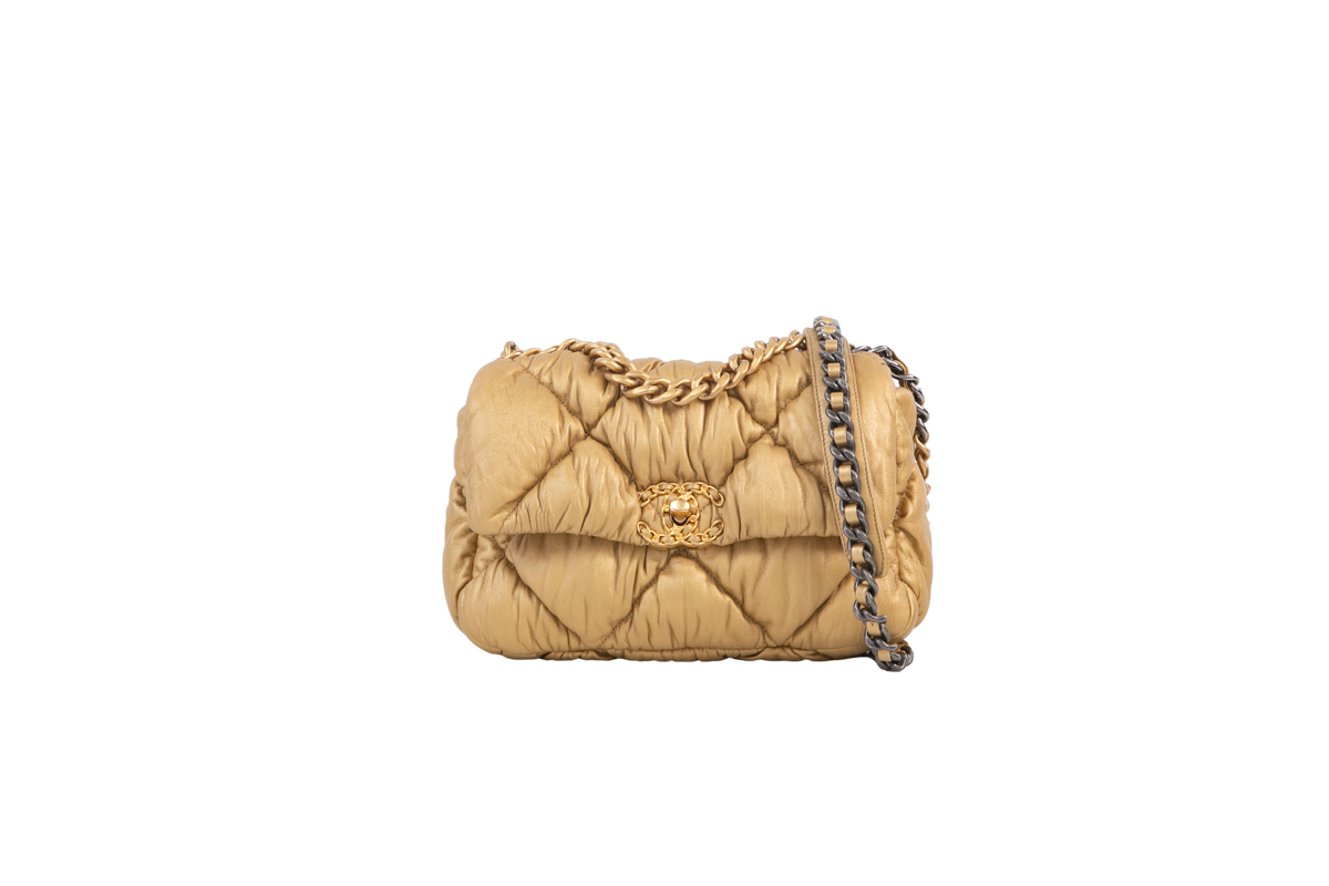CHANEL 19 FLAP BAG SMALL GOLDEN