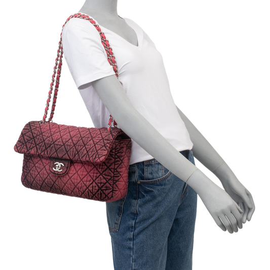 CHANEL JUMBO FLAP BAG DENIM ROSE TIE DYE