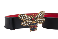 GUCCI CINTO BEE REVERSIBLE BLACK & RED