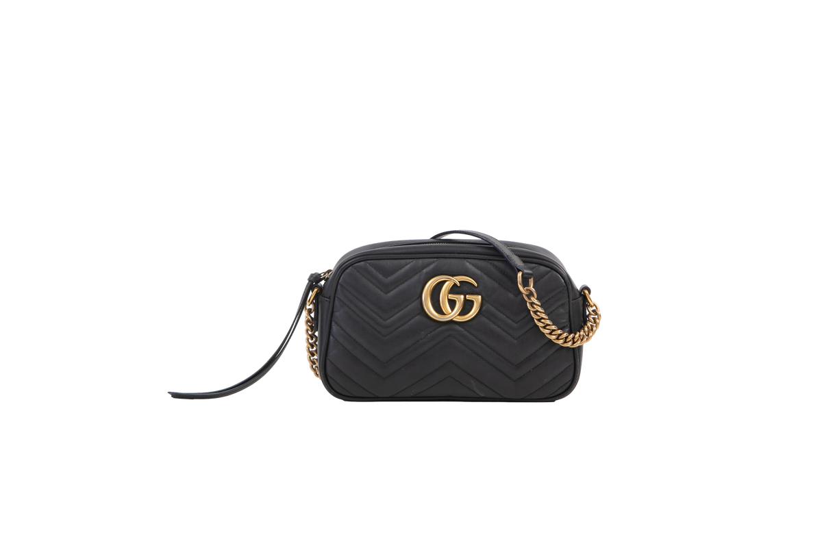 GUCCI GG MARMONT CAMERA BAG SMALL BLACK