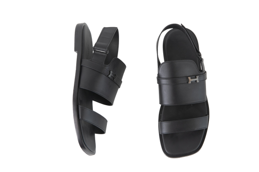 HERMÈS SANDAL HENRIO BLACK MENS - 42 BR