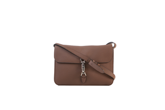 GUCCI JACKIE SOFT FLAP BAG BROWN