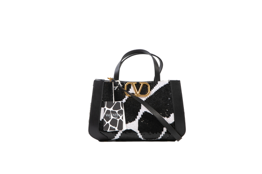 VALENTINO TOTE BLACK & WHITE SEQUINS